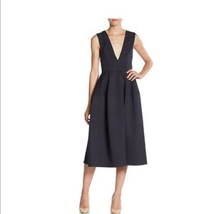 N. Nicholas Deep V navy blue dress